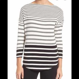 Halogen® | Bateau Neck Top in Stripe